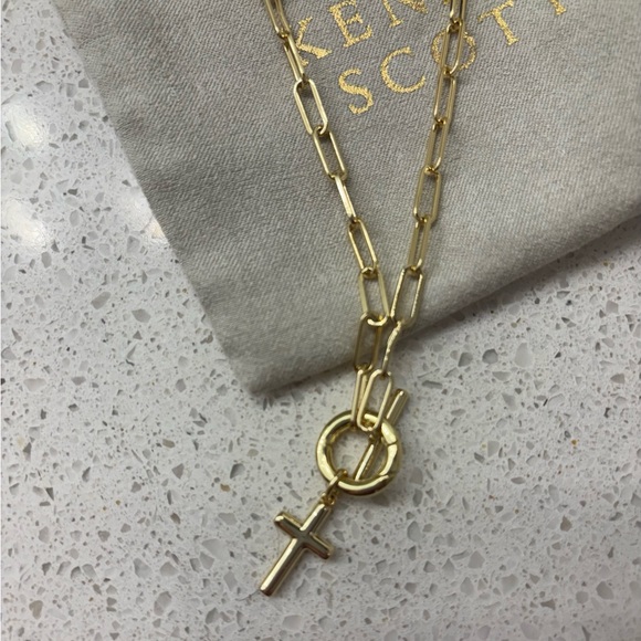 Kendra Scott Gold Cross Pendant Necklace - Picture 2 of 4